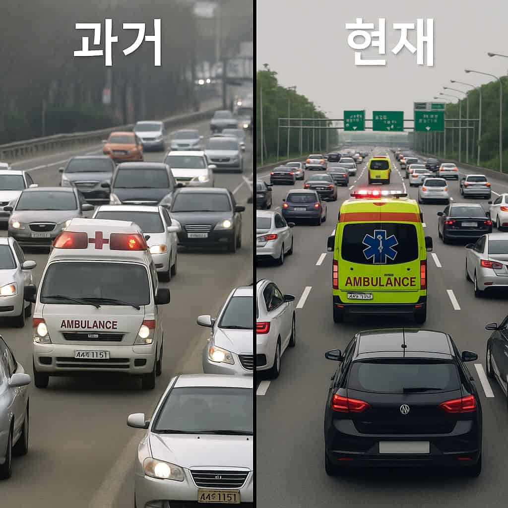 모세의 기적 프로젝트...긴급차가 다가오면 양보해 줍시다.