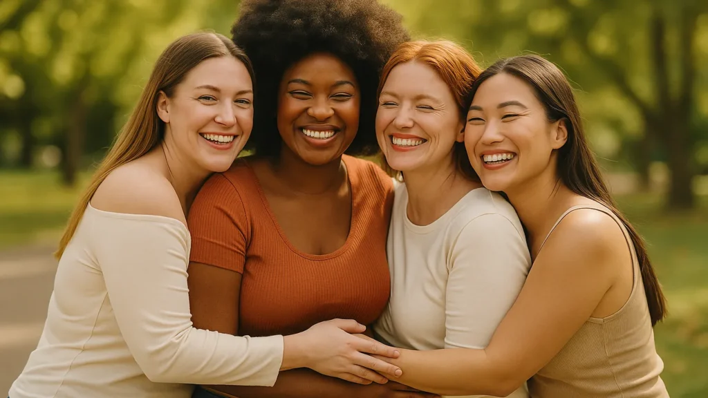 서로 포옹하는 사람들