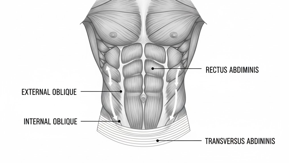 복부 근육 해부도