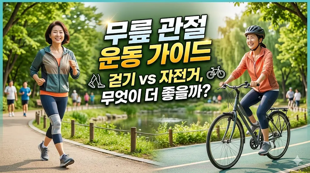 무릎 관절 운동, 걷기 vs 자전거