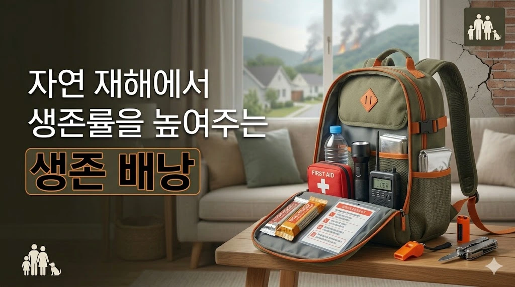 자연 재해에서 생존률을 높여주는 생존 배낭