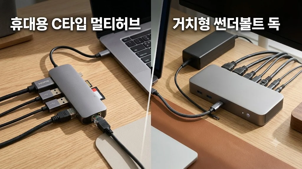 썬더볼트 독과 C타입 멀티 허브